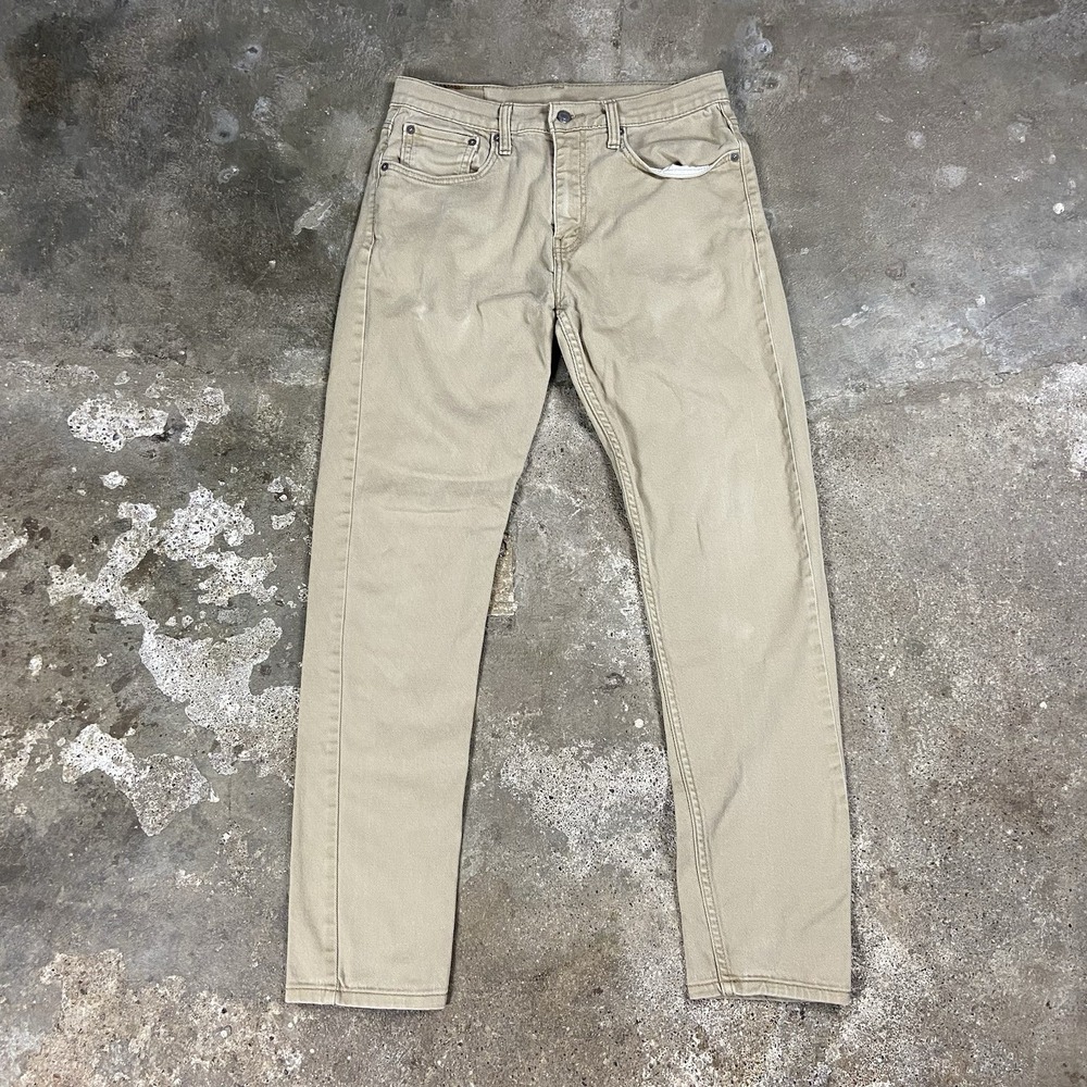 Levi's 512 Jeans Size 31x32 Beige Denim Slim Fit Tapered Leg